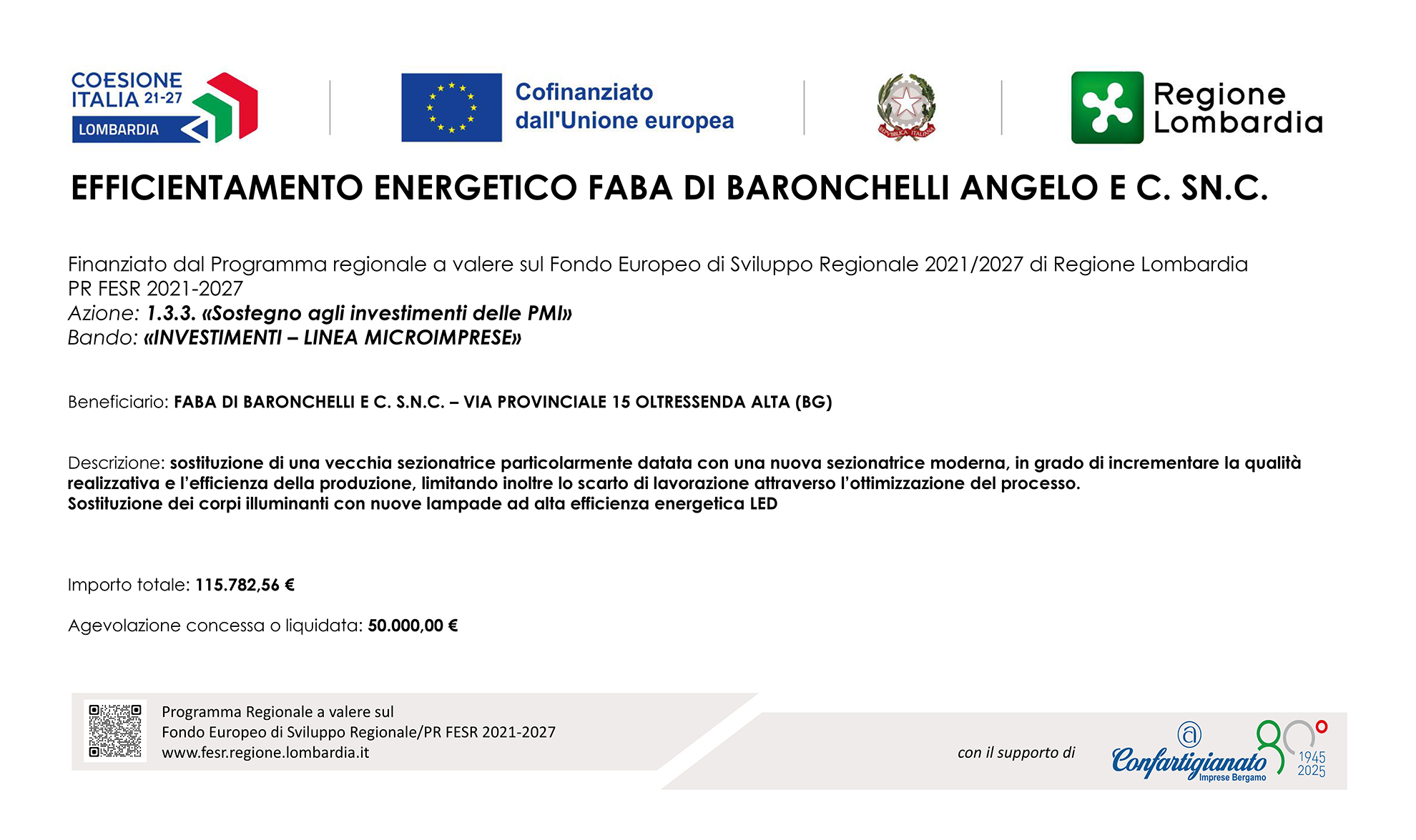 FESR Efficientamento energetico
